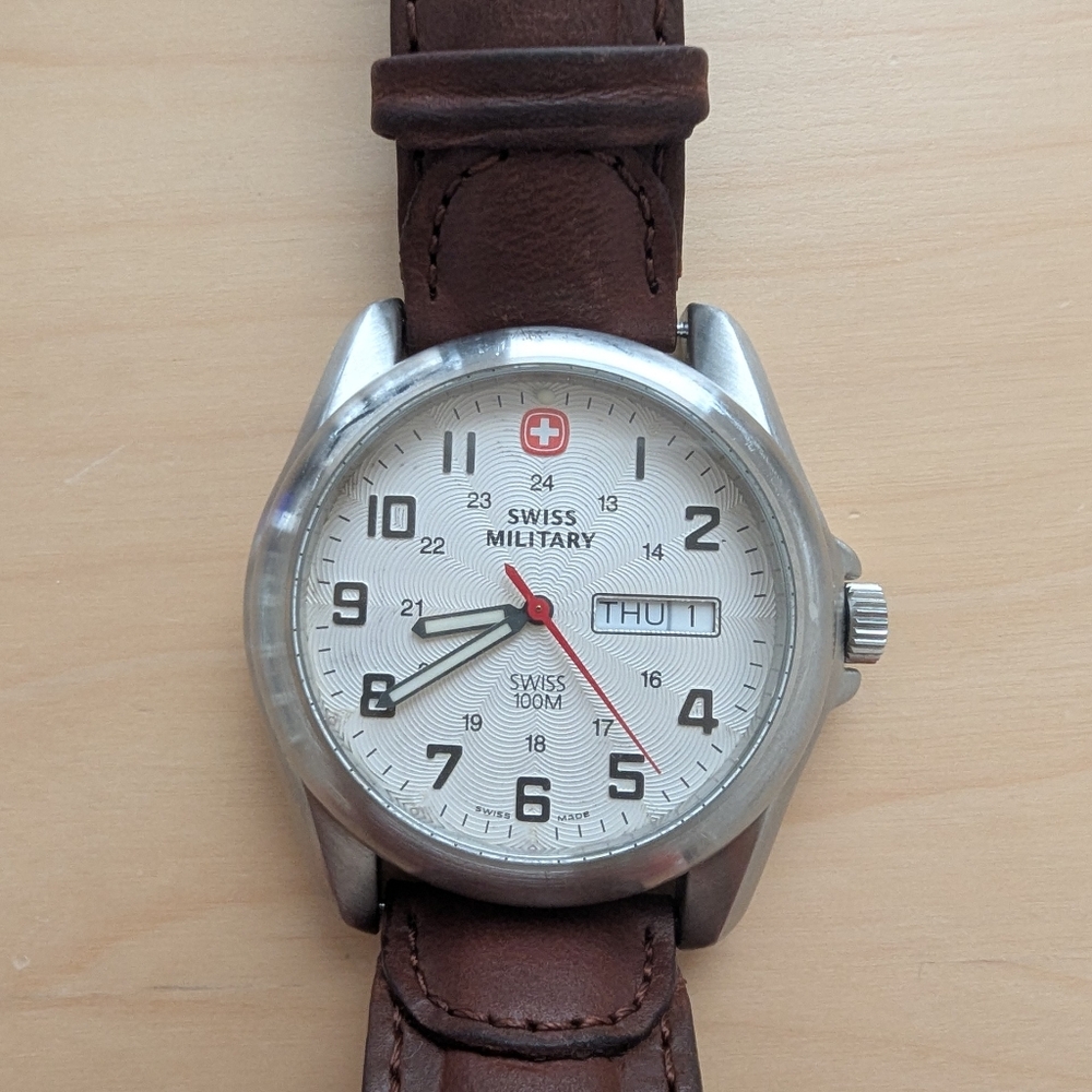 Wenger Silver and Brown Men's Field Military Watch
